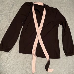 Small Black High Collar Blouse